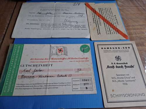 WW2 German third Reich group to Karl goslar on Wilhelm gustloff ship