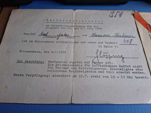WW2 German third Reich group to Karl goslar on Wilhelm gustloff ship