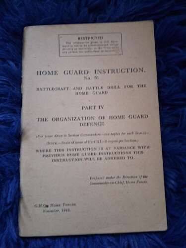 Ww2 British home guard instruction book