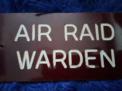 Ww2 British bakelite air raid warden sign